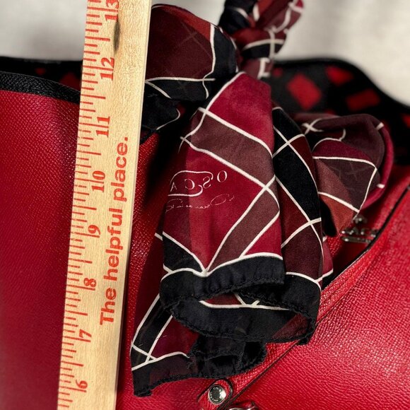 Coach Reversible Red and Black City Tote with Matching Pouch, Scarf and Charm - Picture 6 of 13